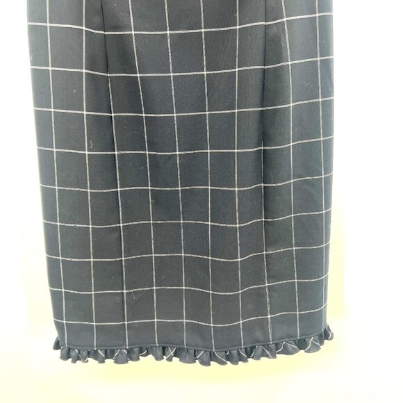Brooks Brothers Navy Window Pane Shift Dress Wool Blend Women's 6 P - Picture 3 of 6